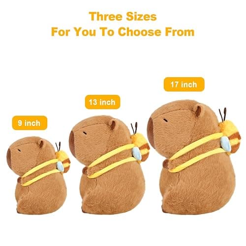 Ditucu Cute Capybara Plush with Bee Backpack Kawaii Capibara Stuffed Animal Toys Plushies Gifts for Kids Brown 17 inch thumbnail 4