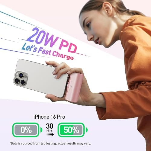 iWALK Portable Charger for iPhone 17/16/15 USB-C Small Power Bank 20W 4,500mAh Fast Charging Battery Pack Compatible with iPhone 15/16/17 Plus/17 Pro/17 Pro Max, Samsung Galaxy S25/S24/S23 Android thumbnail 2