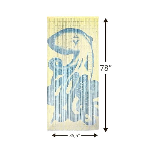 TACHILC Octopus Wooden Beaded Door Curtain - 36 x 78 in- Bead Doorway Curtain - Bead Curtain for Door Decoration & Room Divider thumbnail 3