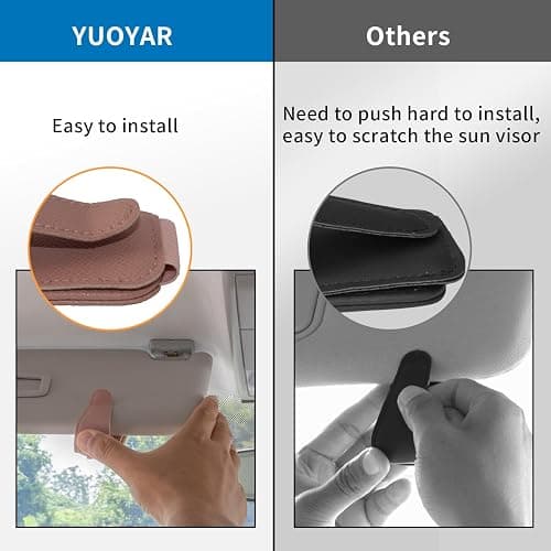 Yuoyar 2 Packs Magnetic Sunglass Holder for Car Visor - Universal Sunglasses Clip for Different Size Eyeglasses - Convenient Interior Car Accessories (Pink) - Pink - 2pcs thumbnail 3
