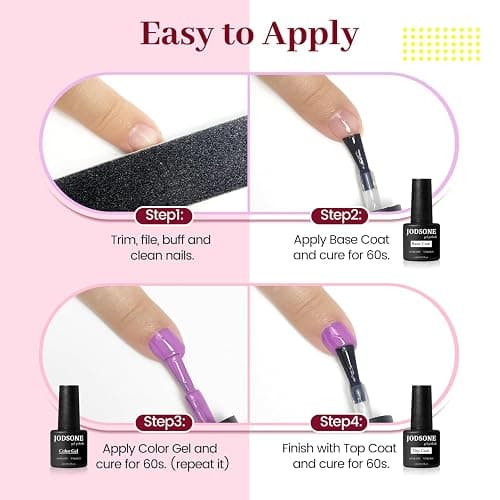 JODSONE 23 PCS Gel Polish Kit Colorful Fashion Classic Nail Gel Set 3 Bottles of Base Coat Matte and Glossy Top Coat thumbnail 7