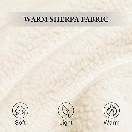Keeliya Womens Fleece Sweatshirts Cropped Half Zip Fuzzy Warm Sherpa Pullover Varsity Jackets with Zipper Pockets thumbnail 6