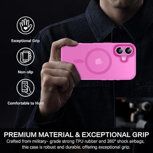 BENTOBEN Compatible with iPhone 16 Plus Case for Magnetic iPhone 16 Plus Phone Case [Compatible with Magsafe] Slim Translucent Matte Shockproof Bumper Drop Protection Girl Women Boy Cover, New Pink thumbnail 4