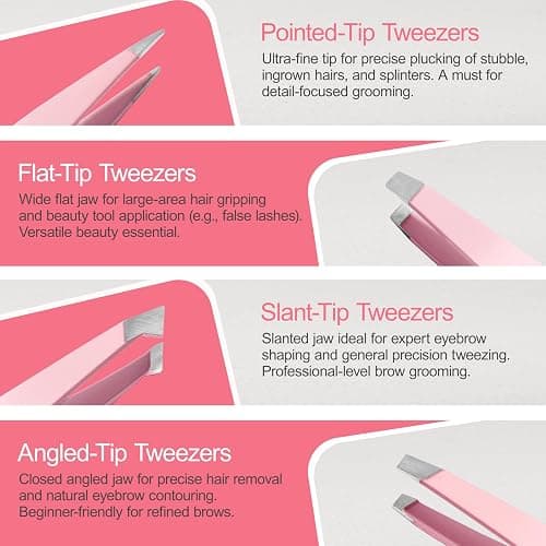 Eyebrow Kit, 17 in 1 Tweezers for Women Facial Hair, Hair Scissors with Comb, Eyebrow Trimmer, Brow Brushes, Hair Tools Travel Bag, Professional Grooming Tweezer Set thumbnail 3