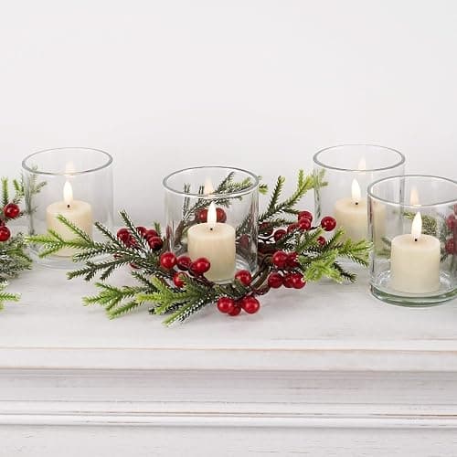 Rhytsing 6 Rechargeable Flameless Votive Candles with Timer for Home Decor, Led Faux Battery Operated Tealight Candles with Magnetic Charging Base, Type-C USB Cable, Remote Included-D1.6 X H2.7 inches thumbnail 2