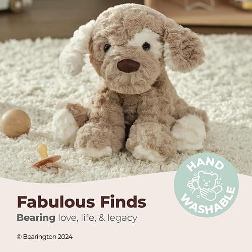 Bearington Pal Dog Stuffed Animal Plushies - 11" Realistic Dog Plush Stuffed Animals with Floppy Ears and Expressive Face - Soft Beige and Brown Lifelike Puppy Plush Toy Gift for Toddlers and Kids thumbnail 3
