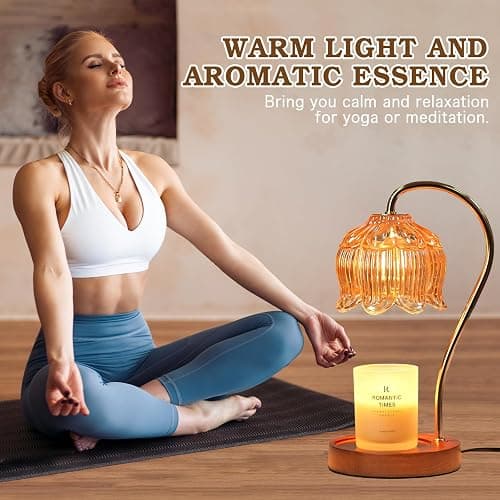 Funistree Flower Candle Warmer Lamp with Timer, Dimmable Candle Lamp Warmer, Christmas Birthday Gift for Women Mom, House Warming for New Home Decor, Lotus Wax Melt Warmer for Jar Candles thumbnail 6