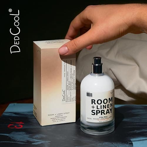 DedCool - Room + Linen Spray, Luxurious Fragrance, Natural Linen Spray for Bedding, Laundry, Fabric Freshener Spray, Clean, Non-Toxic, Infused with Essential Oils (XMILK, 3.5 fl oz | 103 mL), White - Xtra Milk thumbnail 7
