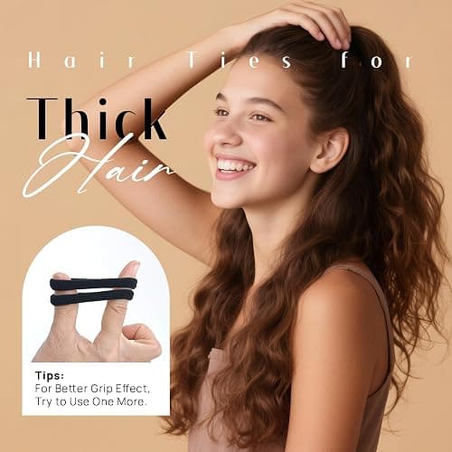 Dreamlover Black Hair Bands, Hair Bobbles for Women, Black Hair Ties, 50 Pieces thumbnail 3