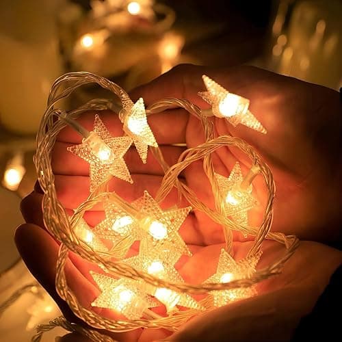 Star String Lights Battery Operated, 20 FT 40 LED 8 Modes Timer Warm White Twinkle Lights Hanging Fairy Light for Bedroom Room Office Party Home Indoor Outdoor Xmas Decor Tree Decorations thumbnail 2