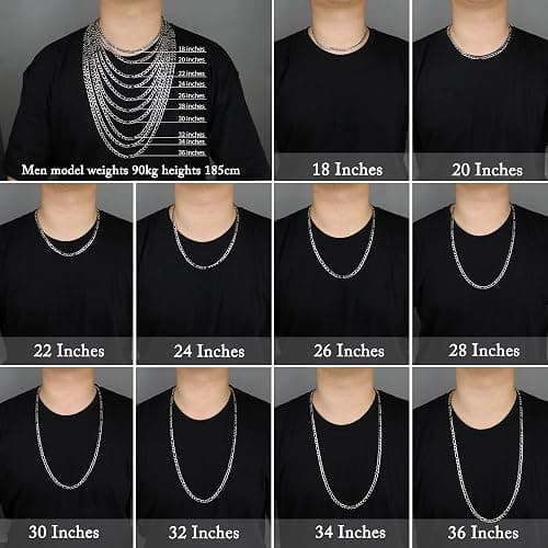 Figaro Chain Necklace Stainless Steel Real Gold Plated Chains for Men Women Jewelry Gift for Men Women thumbnail 5