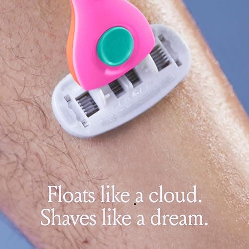 Billie Razors for Women, Malibu - 1 Handle, 4 Refills & Magnetic Holder | 5 blade womens razors for sensitive skin, Surrounded by aloe shave soap, Ergonomic handle, Pivoting head, Magnetic Holder thumbnail 8