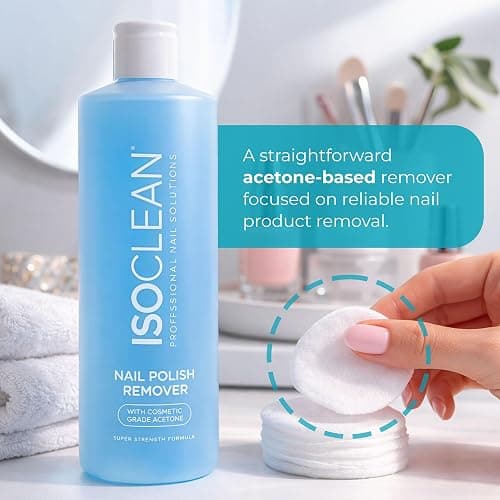 ISOCLEAN Nail Polish Remover - with 99.8% Acetone, Super-Strength Formula, Dissolves Standard and Gel Polish, Acrylics, Tips, and Nail Glues - 500 ml thumbnail 2