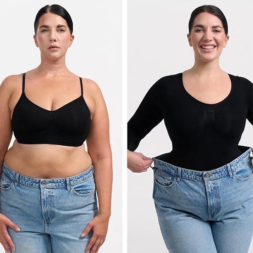 creamy fabrics Damen Figurformender Shapewear Bodysuit mit Slip – Longsleeve Body für unsichtbaren Sitz – Starke Kompression für Bauch & Taille – Nahtlos mit Po-Lifting Effekt thumbnail 5