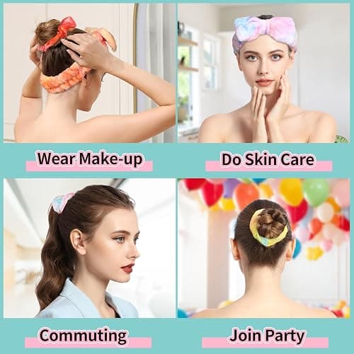 LEOBRO Spa Headband, Makeup and Skincare Headbands for Women, Headband for Washing Face, Face Wash Skin Care Make Up Headbands, with Hair Scrunchies, Christmas Gifts for Teens, Girls, Women thumbnail 7