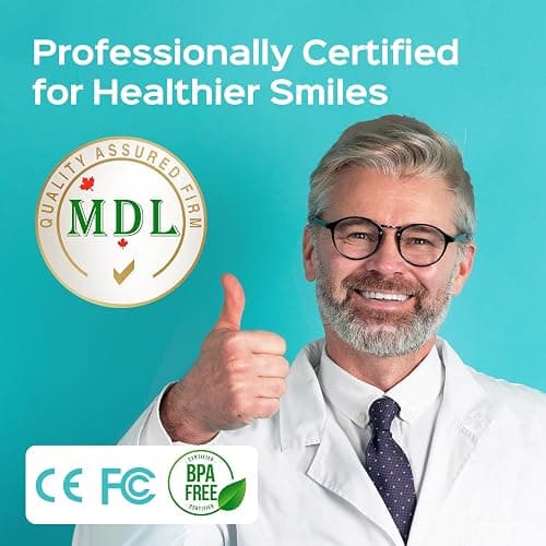 COSLUS Water Teeth Flosser: 300ML Electric Water Tooth Floss Cordless Jet Flossers for Teeth Cleaning IPX7 Waterproof Rechargeable Portable Travel Floss Light-Pink thumbnail 2