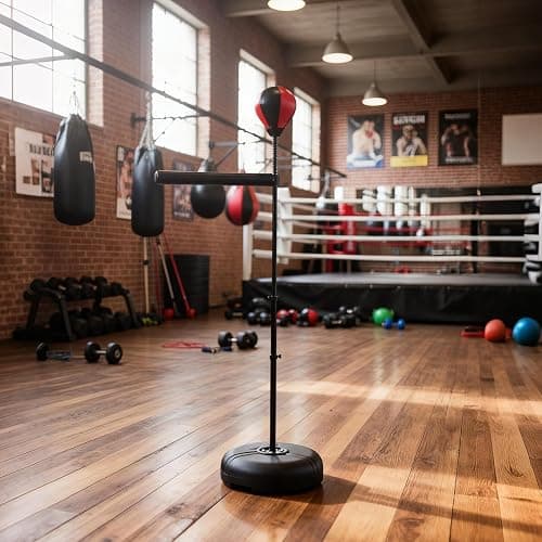 INNOLIFE Freestanding Punching Bag,Adjustable Height Home Boxing Training Equipment for Adults,Durable Boxing Bar & Stand with Stable Base for Fitness Workouts,Red thumbnail 4