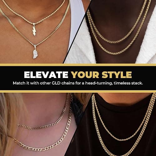 GLD Cuban Link Chain for Men and Women - Gold-Plated Micro Cuban Chain with Premium Storage Travel Pouch - Snatch-Proof Clasp, Sweat-Proof and Fade-Resistant - Lifetime Quality, Designed in Miami thumbnail 6