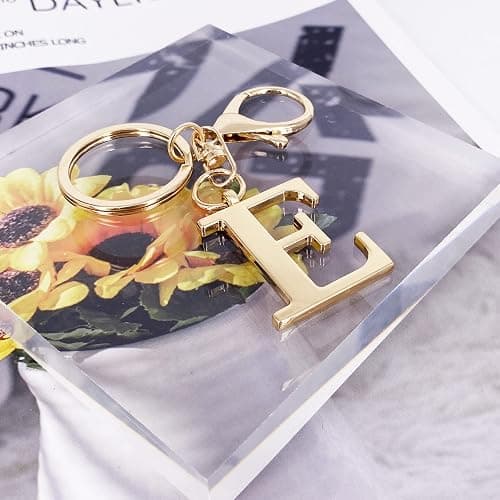 LAXPICOL Gold Letter A-Z Keychain for Women Bag Charms Purse Charms For Handbags Metal Alphabet Initial Letter Keychain thumbnail 4
