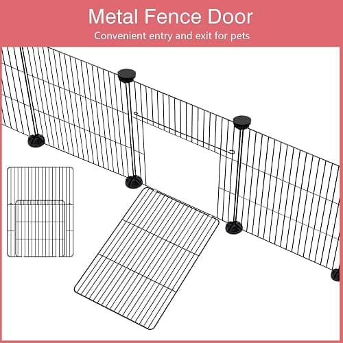 VISCOO 12 Panels Small Animal Playpen, 48" x 24" x 16" Pet Playpen with Waterproof Mat, C&C Cage for Guinea Pigs, Puppy Play Pen, Bunny Playpen, Indoor Outdoor Portable Metal Wire Yard Fence thumbnail 3