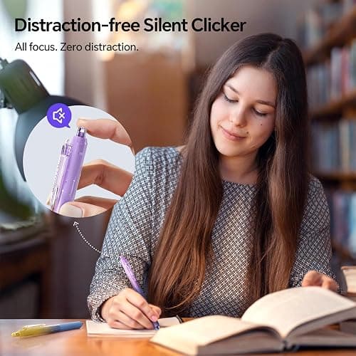 WRITECH Gel Pens Bold Point: 1.0mm Black Ink Retractable 4ct Smooth Writing with Aesthetic Gradient Color Barrel for Journaling Note Taking Silent Click No Smear Nebula Pen Set thumbnail 3