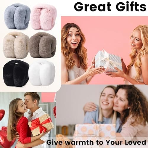 Stcylzfu 2 Pcs Ear Muffs for Winter Women Soft Cute Earmuffs Fluffy Outdoor Ear Warmers for Women Girls thumbnail 7