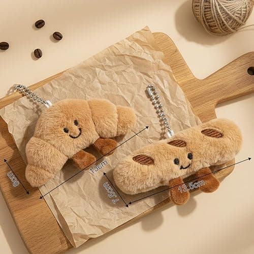 BAHME 2 Pcs Portachiavi Peluche con Ciondolo a forma di Croissant, Portachiavi Croissant, Portachiavis, Croissants Peluche Portachiavi Carino Design Croissant Peluche Per Borse Decorazione E Idee thumbnail 5