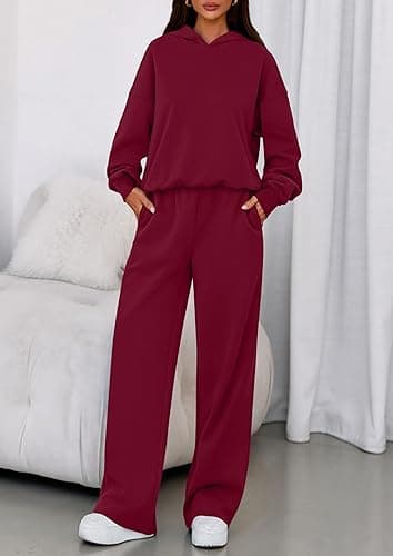 PRETTYGARDEN Womens Sweatsuits 2 Piece Set 2025 Casual Winter Long Sleeve Hoodie Loose Wide Leg Sweatpants Fall Tracksuit thumbnail 9