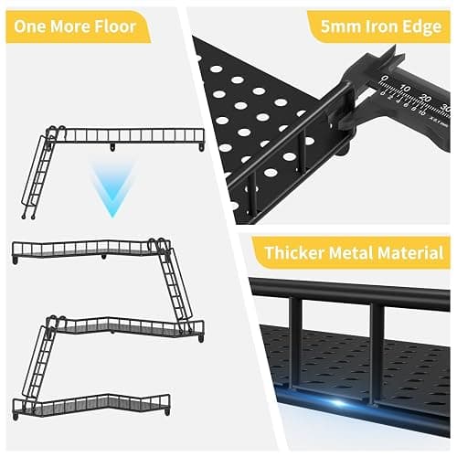 Big Lighting Deals Fire Escape Wall Shelf, Metal Figure Display Shelf, 4 Tier Unique Floating Shelves for Wall Corner, New York Decorative Shelves for Bathroom & Living Room & Home Décor (Black) thumbnail 5