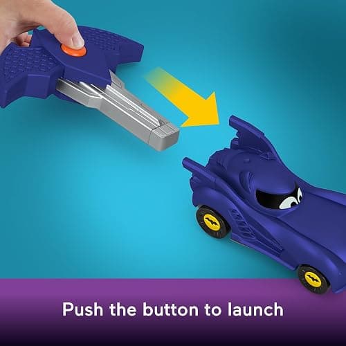 Fisher-Price DC Batwheels 1:55 Scale Toy Car Bam The Batmobile Launching Vehicle with Crash Accessory for Ages 3+ Years thumbnail 4