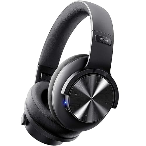 Picun B8 Bluetooth Headphones, 120H Playtime Headphone Wireless Bluetooth with 3 EQ Modes, Low Latency, Hands-Free Calls, Over Ear Headphones for Travel Home Office Cellphone PC Black - Image 1