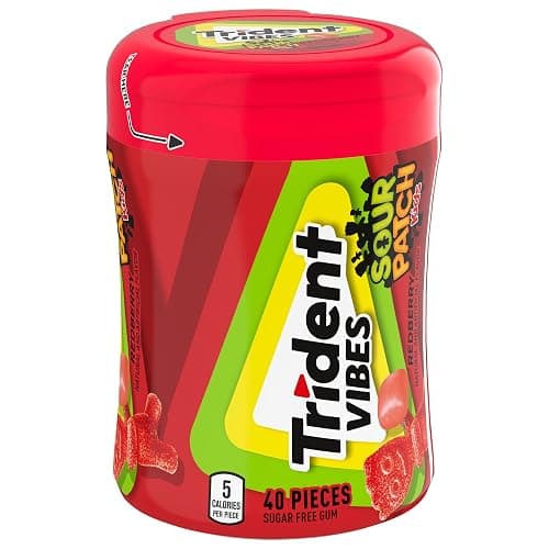 Trident Vibes SOUR PATCH KIDS Redberry Sugar-Free Chewing Gum, 40 Piece Bottle thumbnail 10