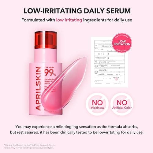 APRILSKIN TXA Niacinamide Toning Shot 99 Spicule Facial Serum｜Skin Booster Serum for Brightening and Pore Care｜99% High-Purity Tranexamic Acid 3% + Niacinamide 5%｜Korean Skin Care｜1.01 fl. oz. thumbnail 7