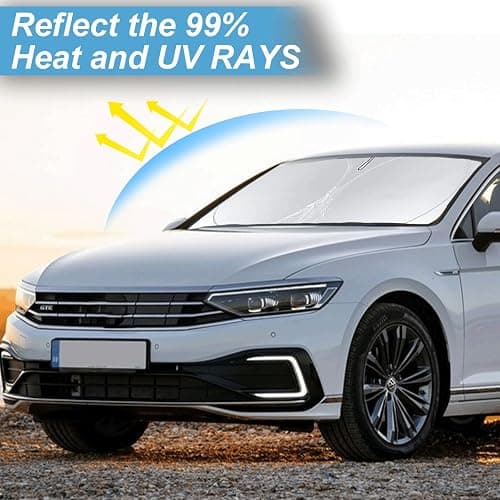 Custom Fit Passat Windshield Sunshade for 2012-2022 Volkswagen VW Passat | for Volkswagen Accessories Front Window Shield 250T Silver Coating Cover Windshield Sun Visor Protector Blocks UV thumbnail 2