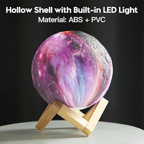 BRIGHTWORLD Moon Lamp Galaxy Lamp 5.9 inch 16 Colors LED 3D Moon Light, Remote & Touch Control Moon Night Light Christmas Gifts for Girls Boys Kids Women Birthday（Wooden Base） thumbnail 7