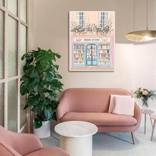 DAZZLEDOTS Diamond Art Kits for Adults Pink Book Shop Diamond Painting Kits | Book Store Diamond Painting KIts for Beginners, 5D Round DIY Diamond Dots, Gem Art Painting Kits Home Wall Decor, 12x16 inch thumbnail 2