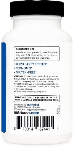 Nutricost Turkesterone Dietary Supplement 600mg, 120 Capsules - Vegetarian, Non-GMO & Gluten Free thumbnail 4