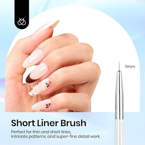 Beetles Nail Art Pens Brushes, 5pcs Nail Art Liner Brushes Set Painting | Nail Dotting Drawing Tool Metal Handle for Long Lines, Details, Fine Sizes 7/11/15/20/25mm Gift for Women thumbnail 3