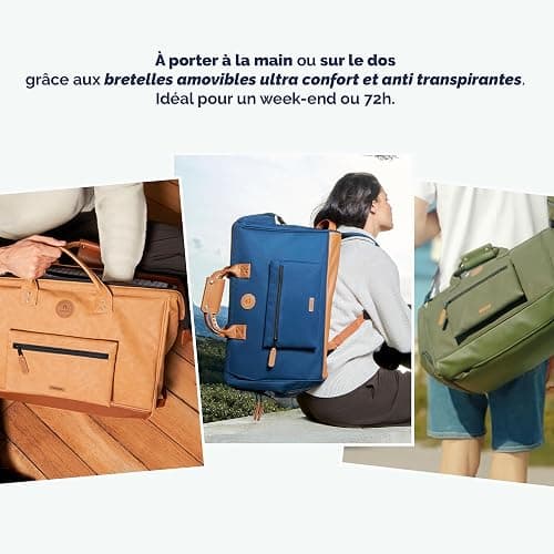CABAIA - Sac de Voyage Duffle Adventurer Bogota 40L - Compatible Bagage Cabine 45x30x29 - Déperlant & Certifié Vegan - 2 Poches - Compartiment à Chaussures - Sac Week-End, Sac de Sport - Orange thumbnail 5