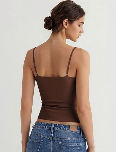 Avidlove Tank Tops for Women Square Neck Spaghetti Strap Double Lined Y2K Going Out Camisole Top thumbnail 7