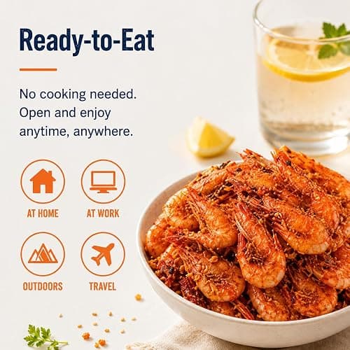 Dried Sea Shrimp, Crispy Whole Shrimp Snack, High Protein Seafood Snack, Ready-to-Eat Crunchy Shr𝐢mp with Savory Flavor, 100g (3.53 oz) (1 pcs) thumbnail 6