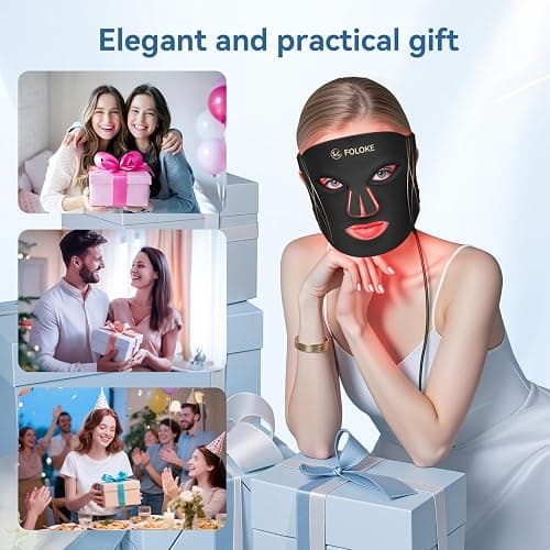 FOLOKE LED Light Therapy Mask Skin Care Mask, LED Red 630±5nm & NIR 830nm Wavelength for Home Use thumbnail 9
