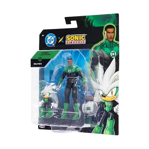 DC X Sonic Collectable Action Figure Multipack Pair of Silver as Green Lantern and Green Lantern Himself! Featuring Multiple Points of Articulation for Action-Packed Posing thumbnail 10