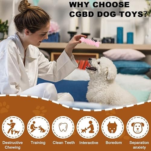 CGBD Puppy Toys, 6 Pack Dog Chew Toys for Puppy, Cute Pink Small Dog Toys, Teething Toys for Puppies, Soft Durable Interactive Chew Toy for Small Dogs thumbnail 2