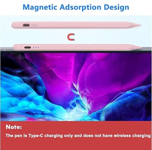 Stylus Pen for Apple iPad A16/11th 2026-2018 iPad Pencil A16/11/10/9/8/7/6,Air 11"/13"M4/M3/M2/5th-3rd,Pro 13"/12.9"/11"/M5/M4,Mini A17 Pro/6/5 Stylus Palm Rejection Tilt Sensitivity Fast Charge-Pink thumbnail 4