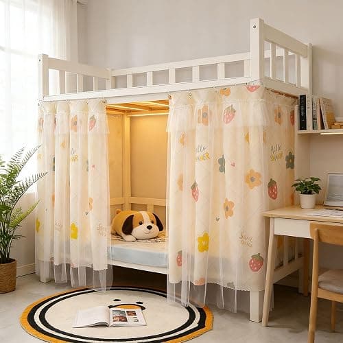 Ingzy Top Bottom Bunk Bed Curtains,Loft Bed Canopy Curtains | Blackout Privacy, with Rope & Buckles, Breathable Dustproof, Bunk Accessories for Kids Teens Twin Size Dorm Room thumbnail 7