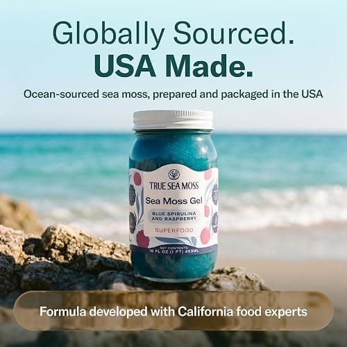 TrueSeaMoss Sea Moss Gel – Made in USA – Wildcrafted Seamoss, Fruits & Jarred Vegetables – Blue Spirulina, Pack of 1 (Labels may Vary) | No Sugar, Vegan, Non-GMO, GMP, Gluten-Free, Halal – Wildcrafted Seamoss, Fruits & Jarred Vegetables – Vitamins & Minerals thumbnail 5