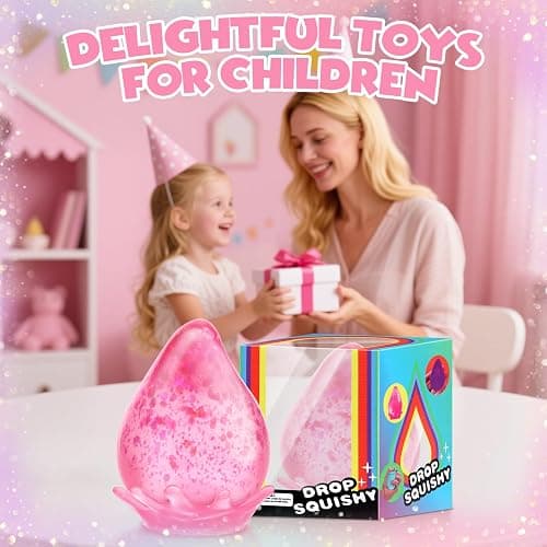 Aooess Fidget Toys Stress Cube for All Ages: Cube Squishies Anxiety Stress Relief, Ice Squishy Drop Malt Sugar Balls, Soft Sensory Calming Toys for Kids, Teens and Adults Party Favors, Pink thumbnail 2