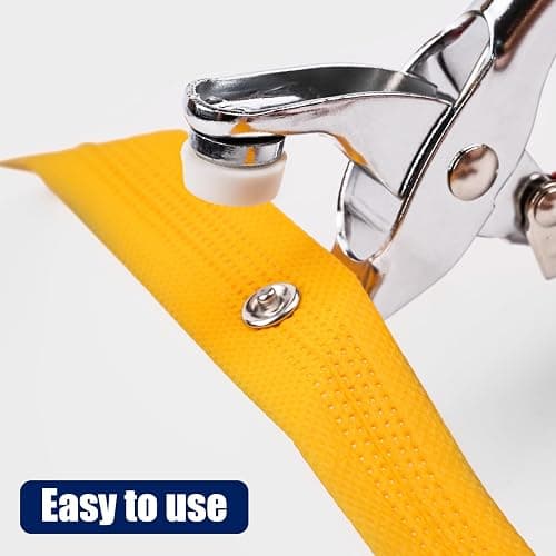 Siziviki 200 Set Snap Button Kit - 9.5mm 10 Colors Snaps for Fabric - Fastener Pliers & Snap Fastener Tool - 100 Hollow & 100 Solid - Suitable for DIY, Sewing, Crafting thumbnail 6
