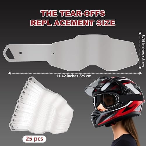 AGSISK 100 Percent Goggles Tear Offs for RC2/AC2/ST2/Strata2/Racecraft2/Accuri2 Gen 2 | Residue-Free MX Lens Protection thumbnail 3